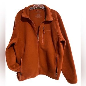 LL Bean Zip Up Fleece Polartec Jacket Zip Pockets Large